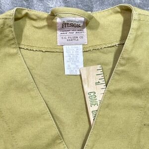 Filson Style 8 Hunting Vest Mens 40 Khaki Tan Cotton Canvas Made in USA Utility